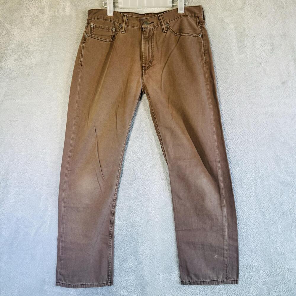Levi's Pants Mens 33x28 Brown Khakis Straight Leg 5 Pocket Cotton 514 Denim